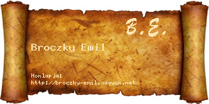 Broczky Emil névjegykártya