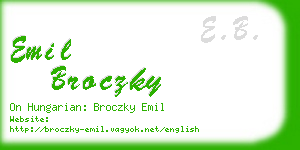 emil broczky business card